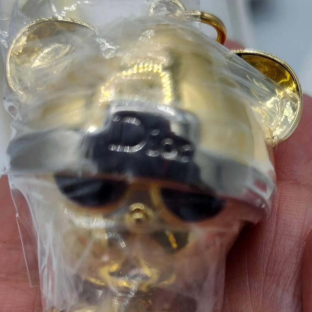 DIOR RARE Gold INLEX Robot Bear Keychain Asia-Exclusive Mid-Autumn Festival NWT - Picture 8 of 10